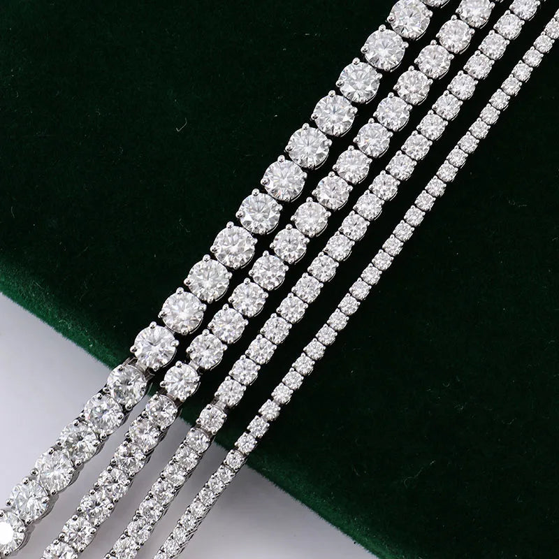 Moissanite Bracelet for Women Man 2/3/4/5/6 mm D Color VVS1 S925 Tennis Link Bracelet Hand Chain