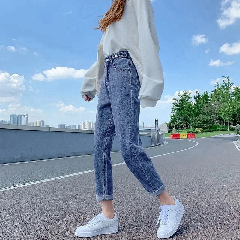 Wide-Leg Nine-Point Straight-Leg Carrot Harem Pants