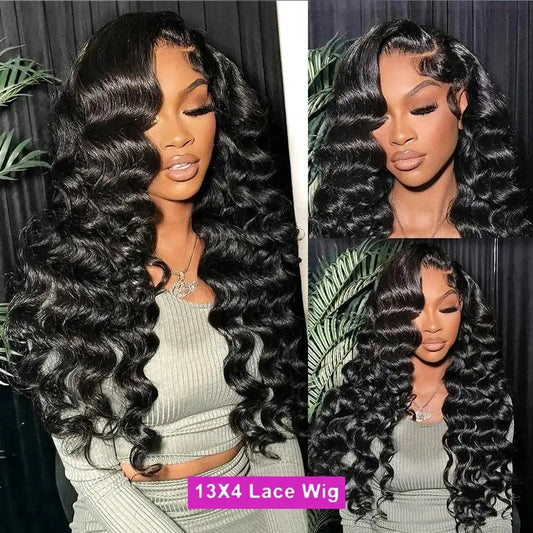 40 Inch HD Loose Deep Wave 13x6 Lace Front Human Hair Wigs Brazilian Curly Water Wavy 13x4 Lace Deep Wave Frontal Wigs For Women