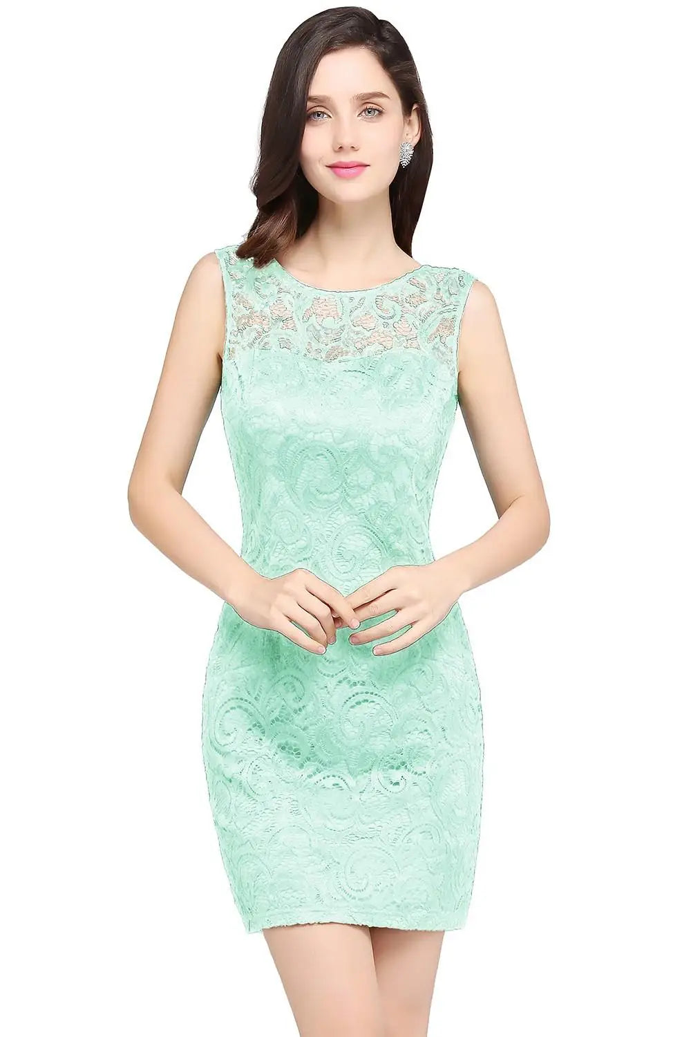 Purple Illusion Lace Cocktail Dress Elegant Women Sexy Backless Tight Mini O Neck Blue Evening Party Prom Gown Vestido De Gala