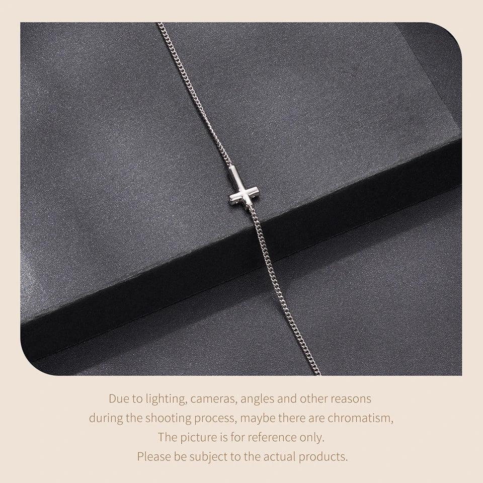 Moissanite Bracelet Classic 925 Sterling Silver Chain Cross Charm Bracelets Chain Wedding Fine Jewelry