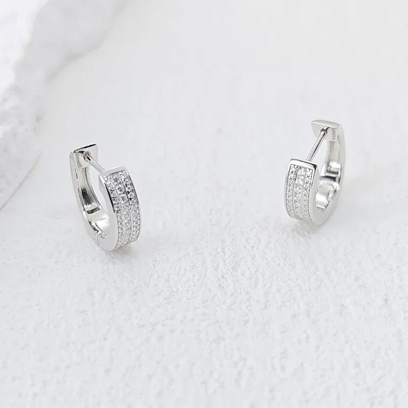 Hoops s925 Sterling Silver Full Real Moissanite Earrings Women Sparkling Dimoand Earring Jewelry Gift Certificate