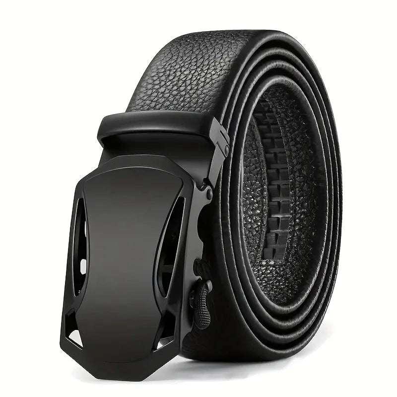 Men'S Belt Metal Automatic Buckle High Quality Business Work Belt Paired With Jeans Cheap Belt, Gift For Father And Boyfriend