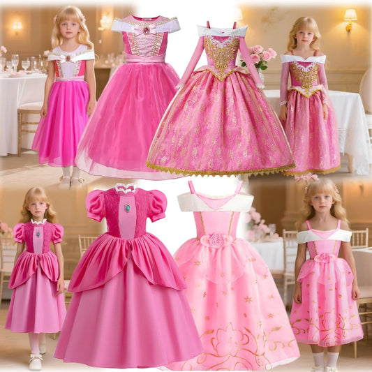 Cinderella Anna Elsa Costume Children Princess Dress for Girls Kids Cosplay Snow White Christmas Carnival Party Disguise Outfit