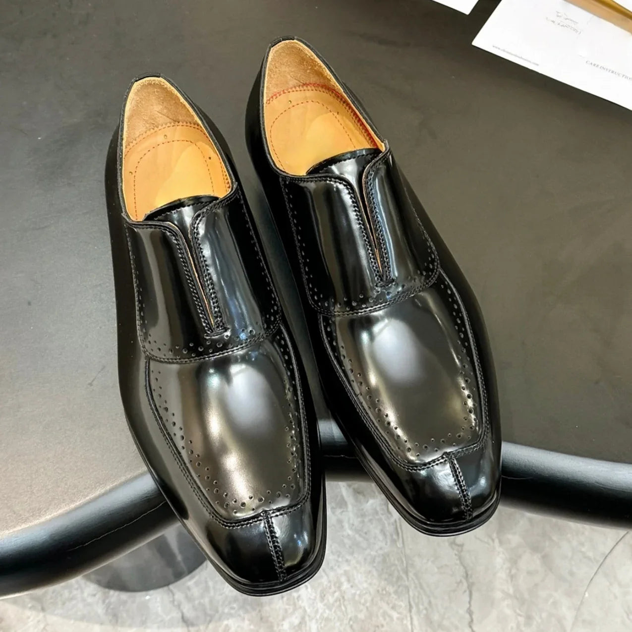 Men's Premium Genuine Leather Dress Shoes Couple Wedding Gifts Ultra-Durable Comfortable Stylish Formal Footwear Accessory