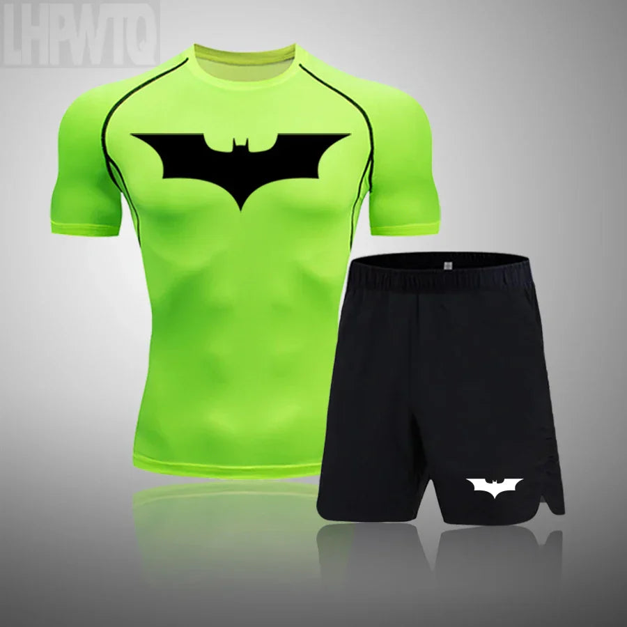 2024 Men's Running Fitness Sportswear Athletic T-Shirt Training Gym Clothes Sports Suits Workout Jogging Rashguard Men's Kit