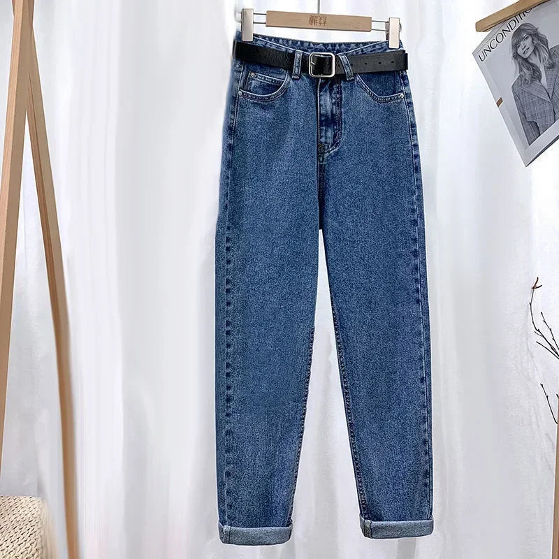 Jeans For Women Clothes Distressed Denim Cotton Pants High Waist Straight Loose Harem Trousers Female Clothes Aesthetic Jeans