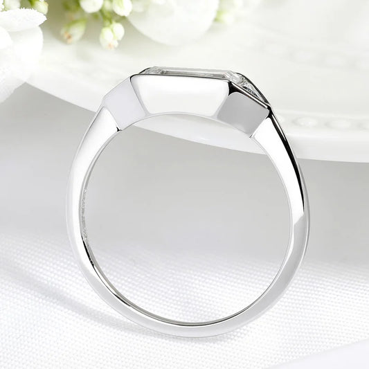18k Plated 1.2CTTW All Moissanite Rings for Wormen Men 3 Gems Girls Couple Rings Lab Diamond Solid Silver S925 Jewelry