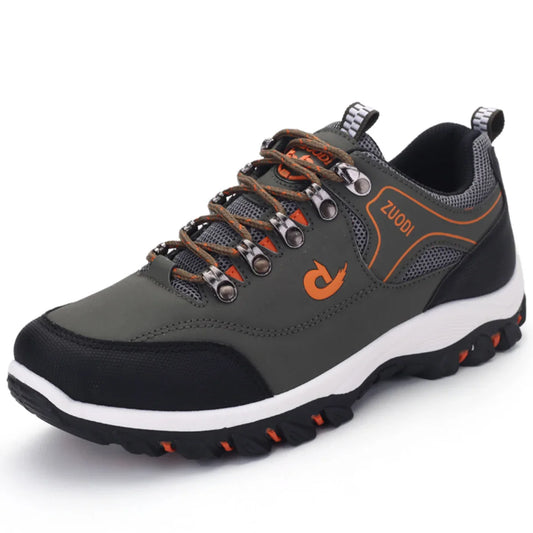 Autumn And Winter Models, Men's Waterproof Hiking Shoes, Outdoor PU Leather Sports Shoes, Wear-Resistant, Walking, Tactical