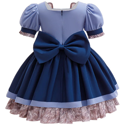 2 Brave Cute Bunny Judy Costume For Baby Girl Role Play Judy Hopps Rabbit Disguise Dress Doll Set 2-10 Yrs
