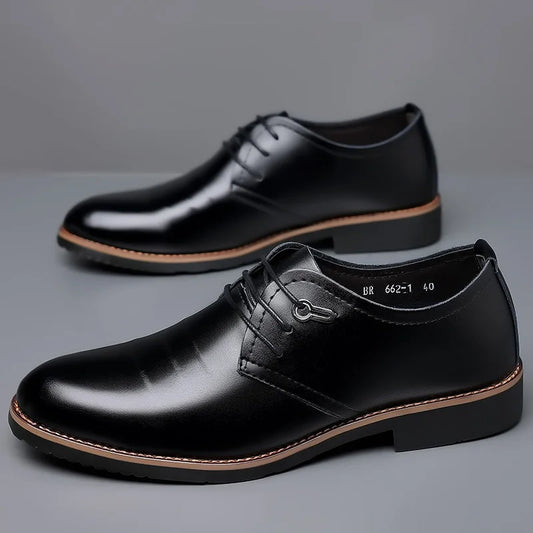Mens Formal Business Oxford Shoes Classic Leather Dress Shoes for Wedding and Office