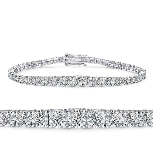 Full Moissanite Tennis Bracelet for Women with Certificate 3-5mm Size Gradient Lab Diamond Bracelets S925 Silver Plated 18K Gold