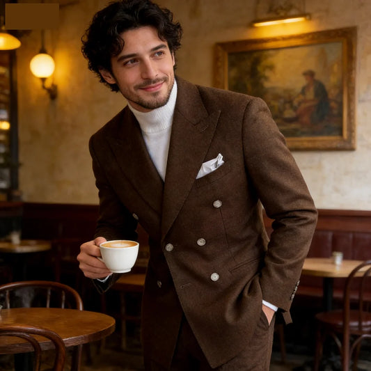 Casual Men's Tuxedos for Office Party Ball High-Quality Men's Suiting Winter Business Dressing Smoking Attire Menswear
