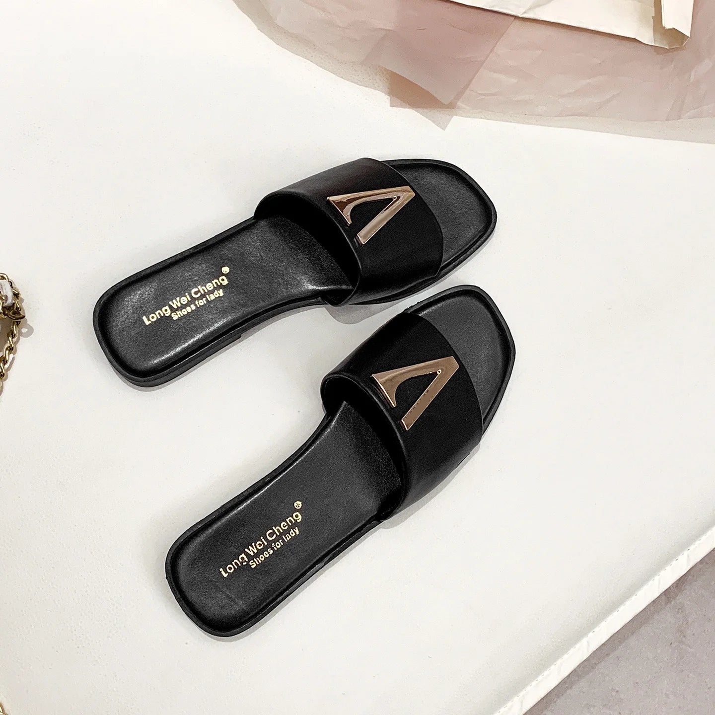 High Quality PU Purses And Sandals Sets Flat Shoes And Bag Set Matching Handbags For Women Slippers Flip Flops Women Shoes