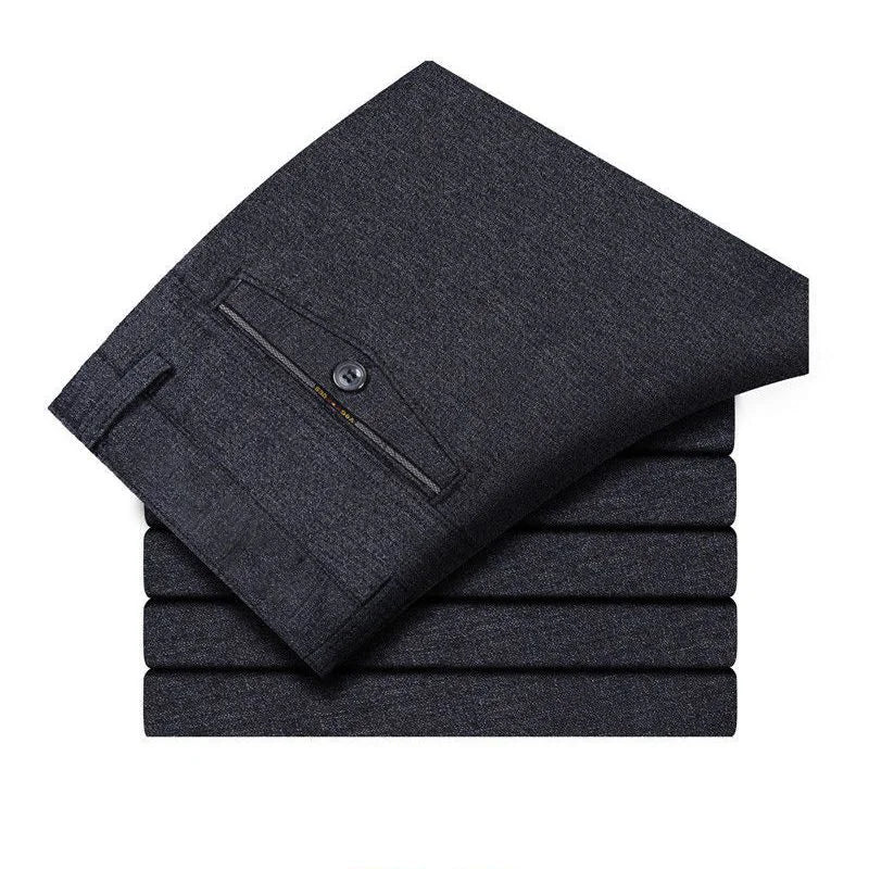 Mens Trousers Business Casual Pants Spring Summer Dress Pants Black Grey Loose Formal Suit Pants for Dad Husband