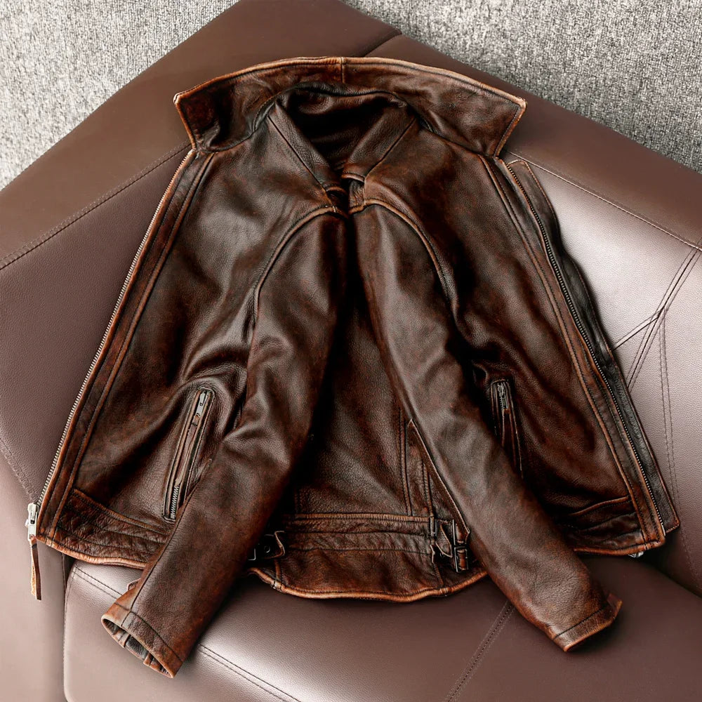 Jacket Vintage Coat Man Slim Fashion Biker Clothing Asian Size S-6XL M697 Dropshipping
