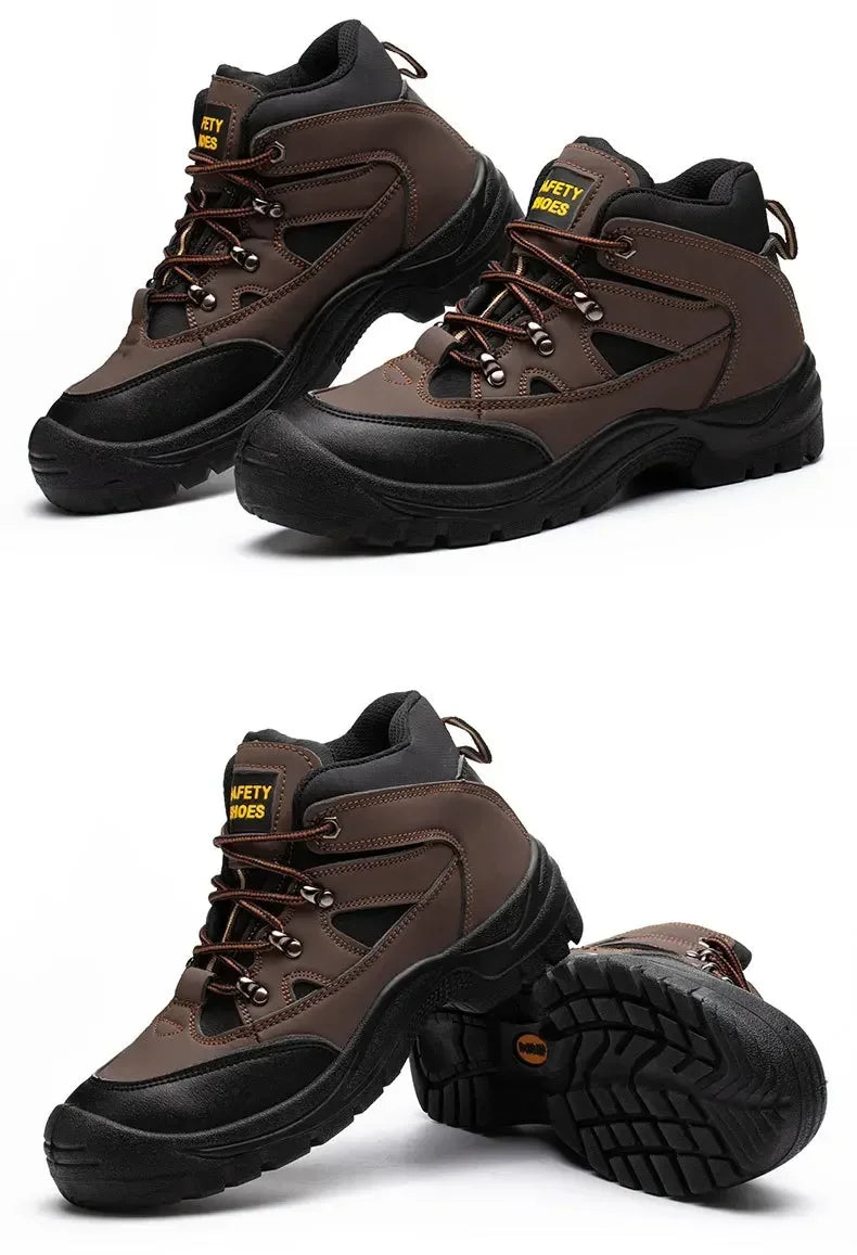 Lightweight Men's Safety Work Boots Anti-Puncture Steel Toe Cap Non-Slip Indestructible Work Sneakers Male Botas