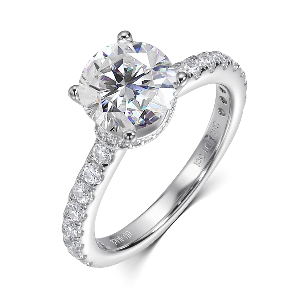 1.5ct Moissanite Rings for Women GRA Certified Diamond Jewelry s925 Sterling Silver 18k Plated Engagement Wedding Ring