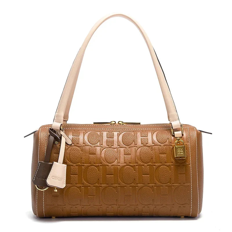 Women's Boston Bag Autumn Winter New Collection Letter Design Texture Shoulder Bags