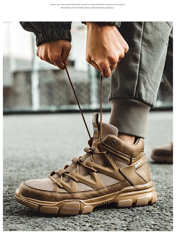 Autumn Work Safety Shoes Men Safety Boots Anti-smash Anti-stab Work Shoes Sneakers Steel Toe Shoes Male Work Boot Indestructible
