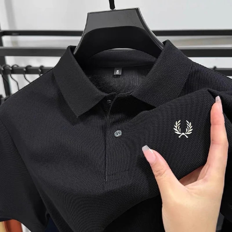 High quality men's heavyweight summer new cotton classic brand embroidered comfortable polo shirt breathable trendy short sleeve