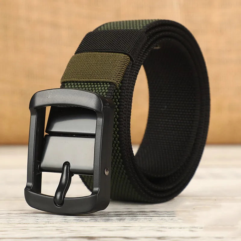New canvas waist belt men's needle buckle leather belt nylon woven workwear casual tactical young teenagers students