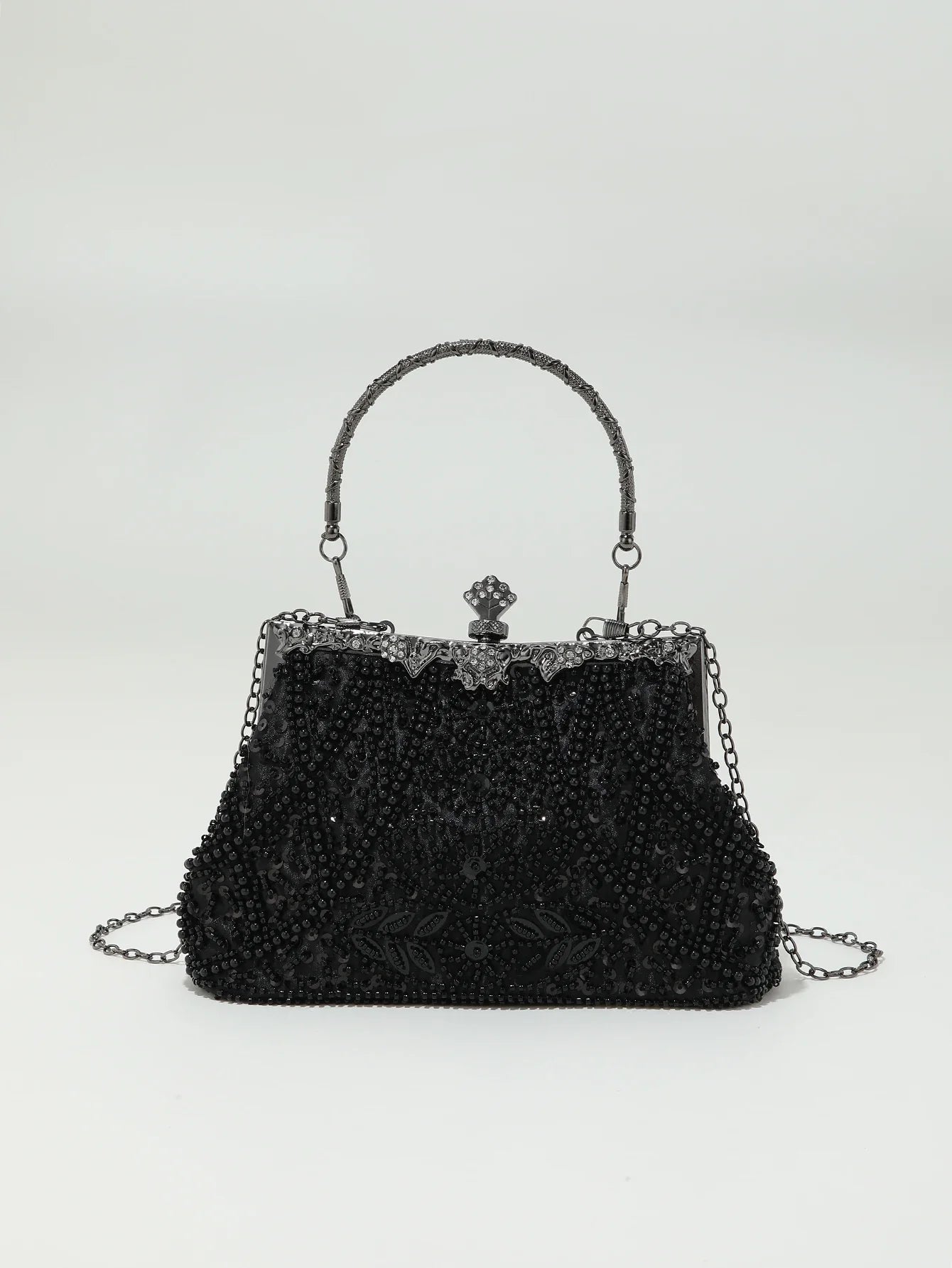 vintage trend Heavy industry embroidery flower beaded hand-held evening bag for party,wedding