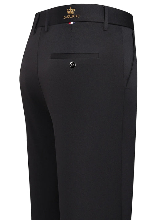 Men's Black Slim Fit Formal Pants Business Straight Leg Trousers Solid Color Office Work Dress Pants Single Piece