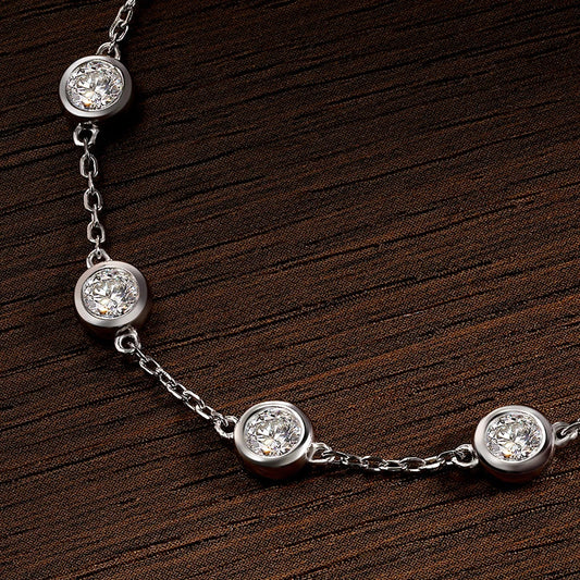 D VVS All Moissanite Tennis Bracelet 4mm 2.4ct Lab Diamond Wedding Fine Jewelry 925 Sterling Sliver Bracelets for Women