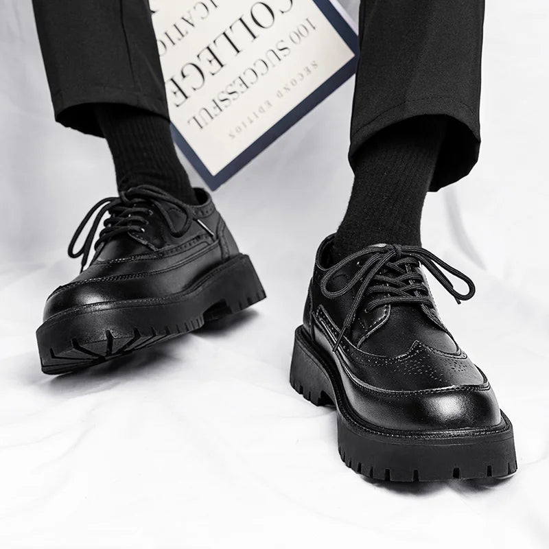 Men's Oxford Shoes Black Groom Wedding Shoes Men's Formal Leather Shoes Classic Business Formal Men's Prom Shoe