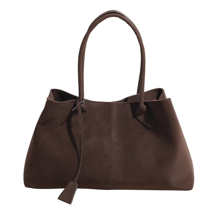 Faux Suede Solid Color High Quality Fashionable Versatile Handbag 2025 Women's Product Hot Selling Large Capacity Shoulder Bag