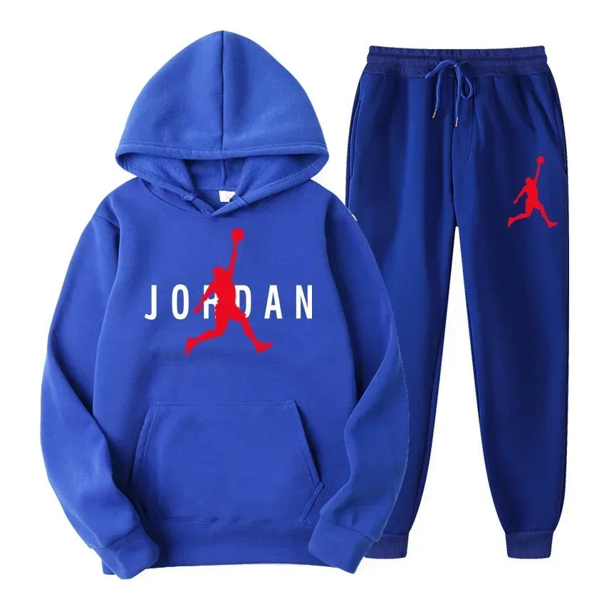 Men's Sports Shirt Hoodie Men's Set 2024 Spring Set Sports Shirt Hoodie+Sports Pants