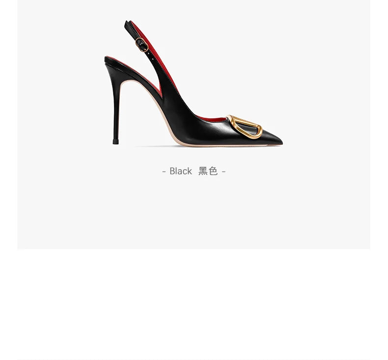 Fahion Slingback Black Comfortable Women Summer Shoes Very High Heel Sandals 2025 Trend for Wedding Party Dress