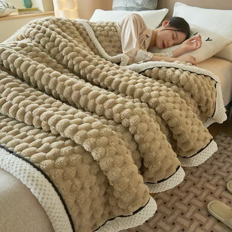 Turtle Velvet Autumn Winter Warm Sleeping Blanket Soft Comfortable Flannel Fleece Blankets for Bed Cozy Fluffy Warmth Blanket