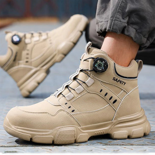 Men's Safety Shoes Men's Work Shoes Breathable Slip Resistant Steel Toe Anti-Puncture Shoes Man Fashion Men Sport Shoes