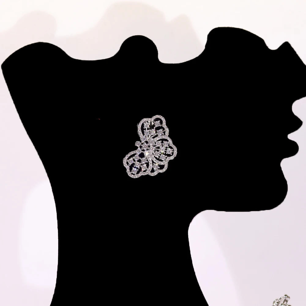 Graceful 2Pcs White CZ Zircon Necklace Set Brides High Quality Fine Jewelry Women Wedding Engagement Accessory