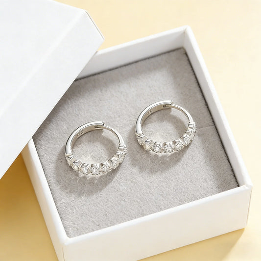 Trendy Silver Mini Stud Earrings for Women Stainless Steel Sparkling Zircon Piercing Jewelry Set Daily Party Tiny Simple