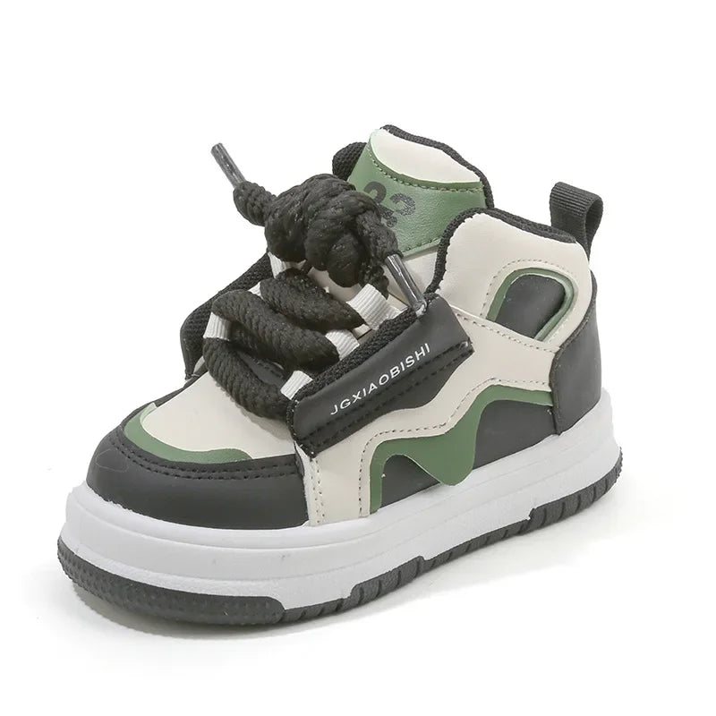 Children Tennis Shoes Spring Autumn Patchwork Leather Sports Shoes for Boy Girl Causal Versatile Kids Fashion Running Sneakers