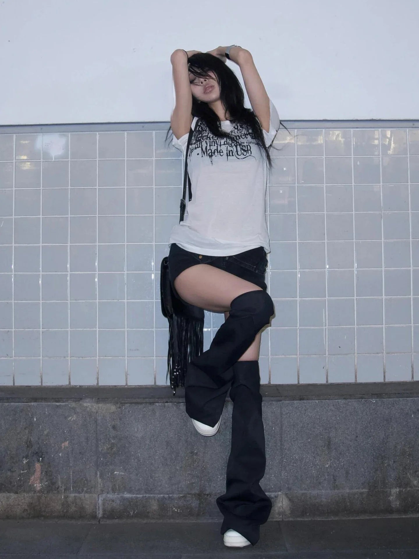 Japanese Y2k Letter Print T-shirt Trashy 2000s Style Tattoo T Shirt Vintage Harajuku Short Sleeve Sheer Tops Grunge Goth