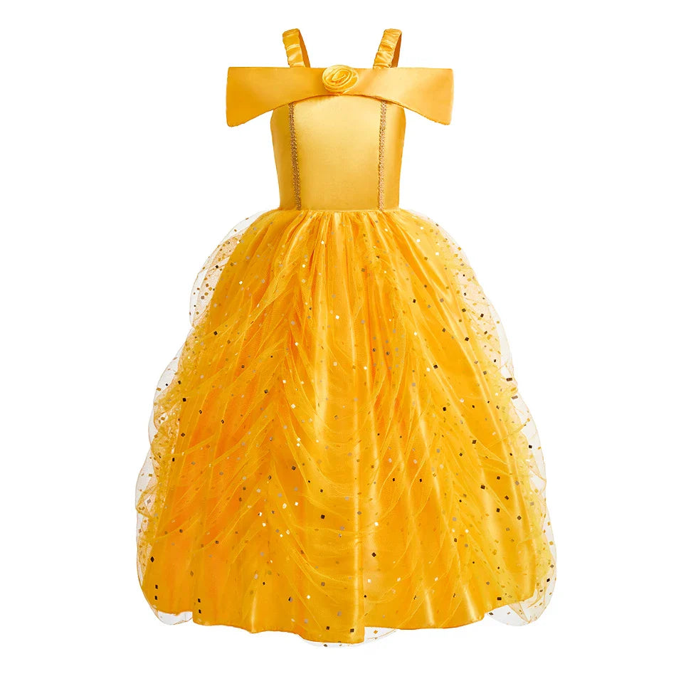 Girls Halloween Belle Dresses Girl Snow White Dress Kids Christmas Carnival Cosplay Clothes Children Princess Costumes
