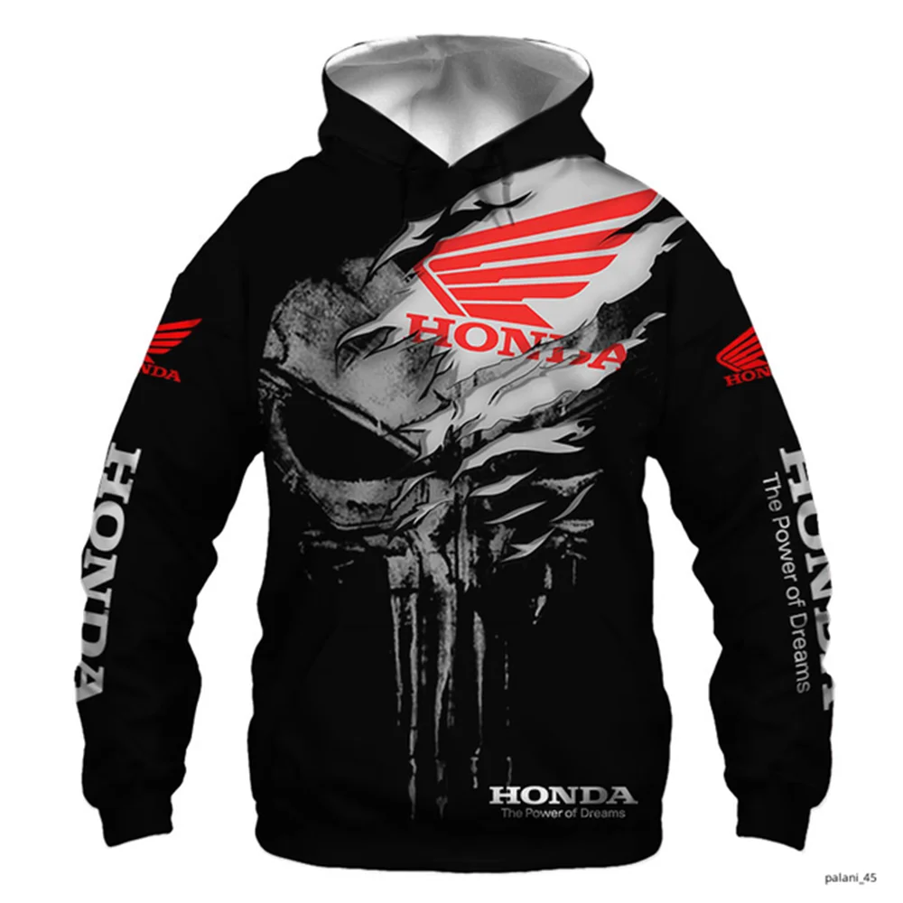 Men's Hoodie 3D Printed Motorcycle Men's Hoodie Fashion Outdoor Sports Racing Hoodie Oversized Honda Sportswear