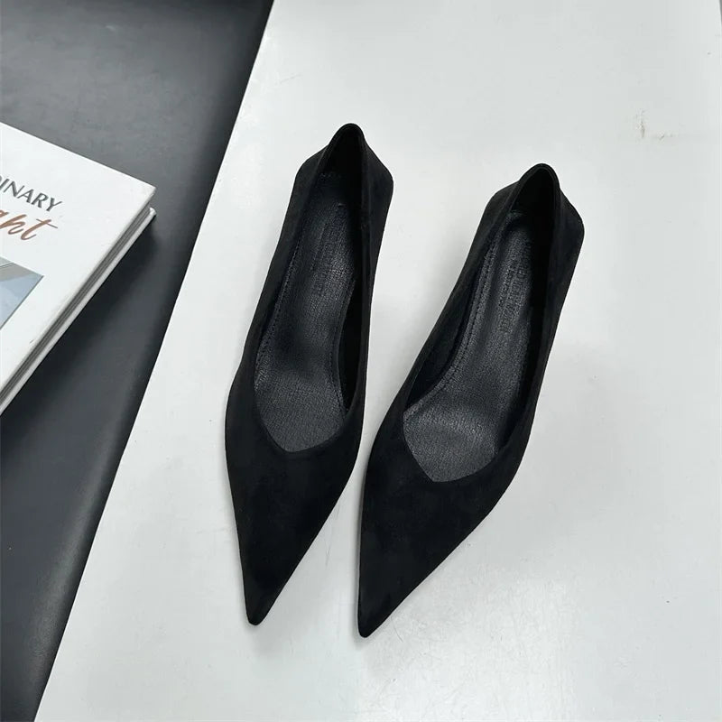 2024 Autumn Pointed Toe Women Sexy Shallow Slip On Pumps Shoes Fashion Thin High Heel Ladies Elegant Dress Shoes Mujer