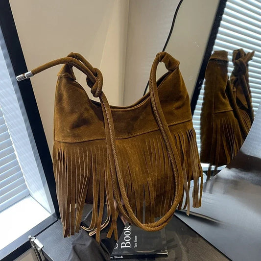 Fringed Interior Compartment Tote Bags Sewing Thread Large Capacity 2024 Hot Sale Bags for Women Zipper Pu Women's Handbags