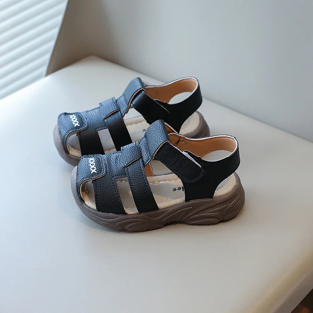 Summer Sport Sandals For Children PU Leather Vintage Boy's Sandals Soft-soled Anti-slippery Kid's Sandals Fashion Summer Shoes