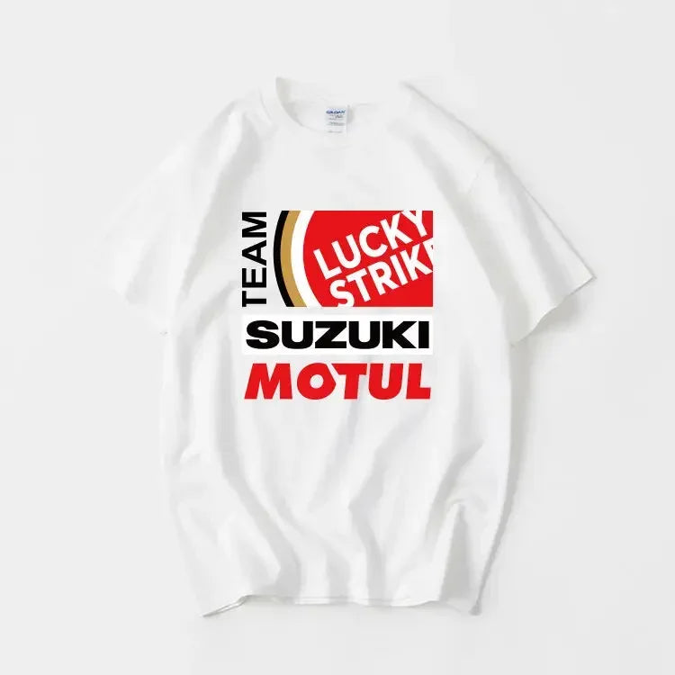 Motorcycle Brand 100% Cotton Trendy Men T-shirt 2026 Summer Daily Outdoor Sports Party Casual Loose Street Short-sleeve
