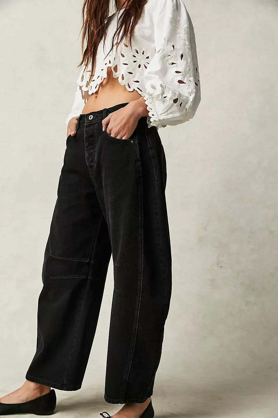 Calça Jeans Feminina Cintura Alta com Elástico
