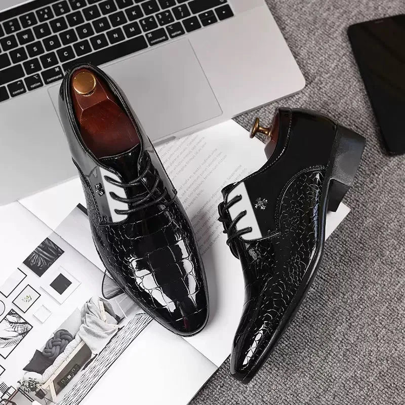 Men's Leather Shoes Black Soft Leather Soft Bottom Spring And Autumn Best Man Men's Business Formal Wear plus size 38-48