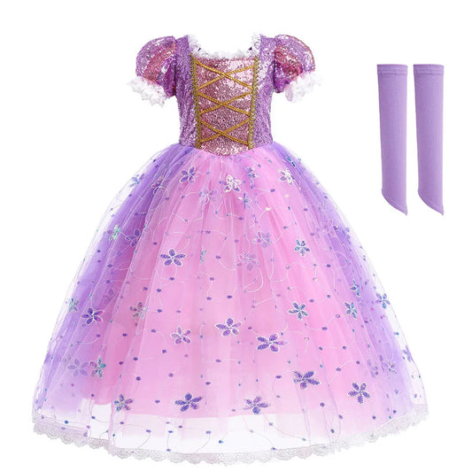 Children Snow White Cinderella Aurora Anna Elsa Costume Girl Cosplay Dress Kids Encanto Mirabel Little Mermaid Halloween Clothes