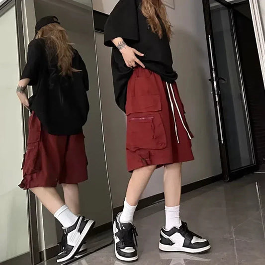 Europeans American Style Plus Size Cargo Pants High Street Hip-hop Women's Shorts Summer New Casual All-match Five-pointed Pants