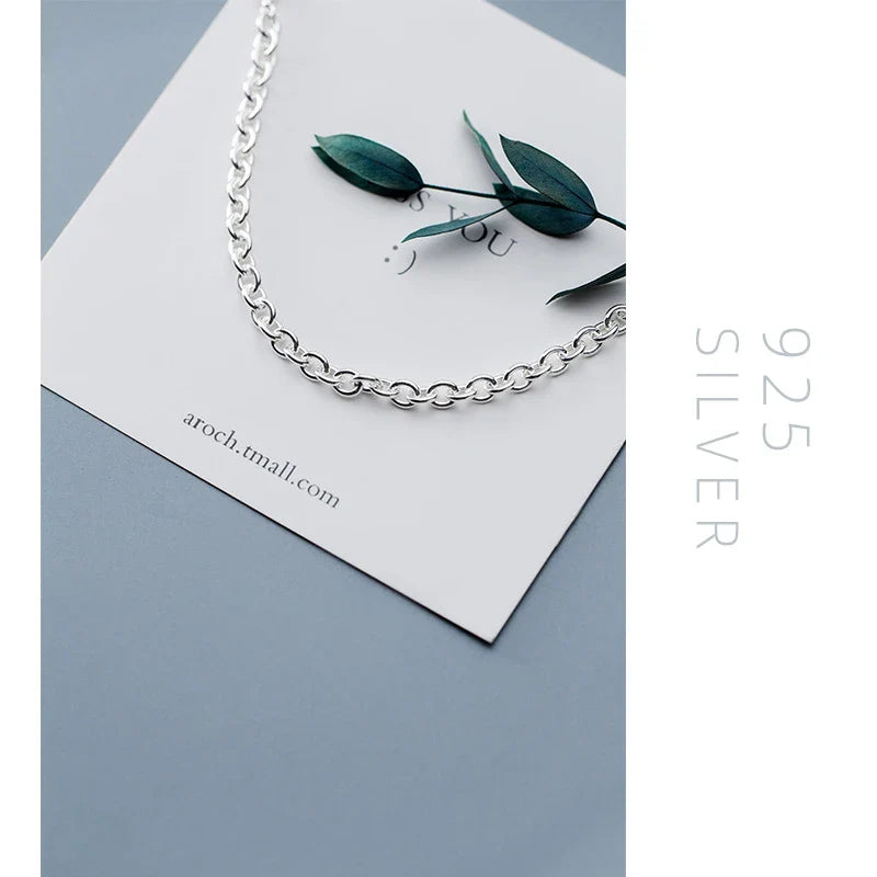 New Minimalism Chain Bracelet for Women Genuine 925 Sterling Silver Geometric Bracelet Korea Style Fine Jewelry Bijoux